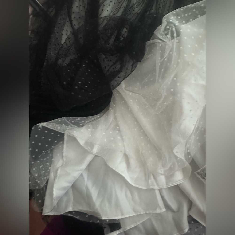White House Black Market Black and White Tulle A-Line Skirt - Picture 9 of 10